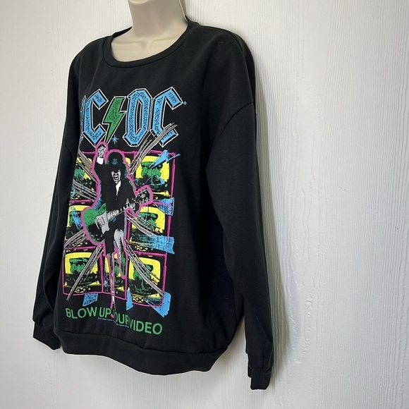 AC/DC - Blow Up Your Video AC/DC Colorful Graphic Long Sleeve Sweatshirt Size XL - Picture 5 of 8